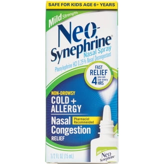 Neo-Synephrine Mild Nasal Spray, Sinus Medicine, 0.50 oz (Pack of