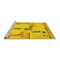 thumbnail image 2 of Ahgly Company Machine Washable Indoor Square Abstract Yellow Modern Area Rugs, 3' Square, 2 of 4