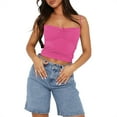 thumbnail image 4 of MESSUEN Cami Tops Womens Tank Tops Cropped Square Neckline Camisole Women's Short Casual Spaghetti Strap Cropped Tank Top Women Basic Tops Women's Shirts Hot Pink S, 4 of 6