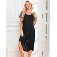 thumbnail image 2 of Ekouaer Nightgowns for Women Bamboo Viscose House Dress Long Night Gowns Short Sleeve Sleepshirt Soft Sleepwear, 2 of 6