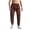 Coffee, variant on HomeGardon Linen Pants Men Casual Fashion Elastic Waist Print Trousers Elastic Bottom of A Trouser Leg Long Pants,S-XXXL