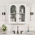 thumbnail image 6 of Wooden Medicine Cabinet Organizer Storage Shelf Doors Bathroom Wall Mount, 6 of 7