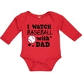thumbnail image 3 of Inktastic I Watch Baseball with My Dad Boys or Girls Long Sleeve Baby Bodysuit, 3 of 5