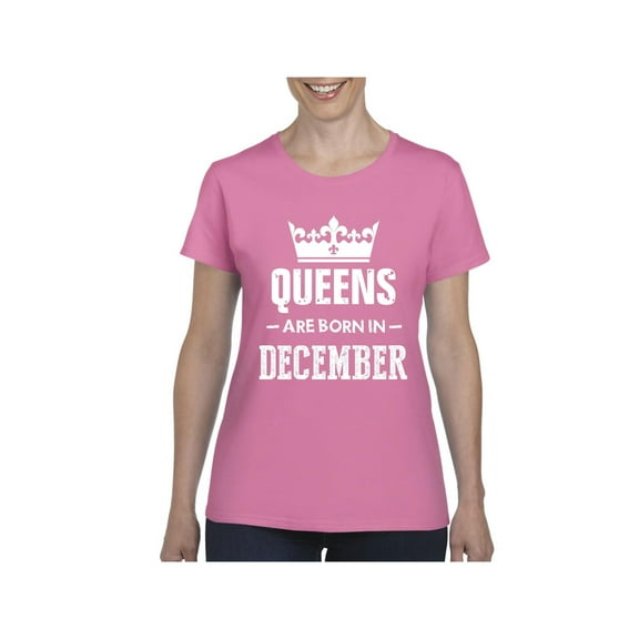 Women's T-Shirt Short Sleeve - Birthday Gift Queens Are Born in December