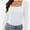 White, variant on Women's Sexy Long Sleeve Shirts Square Neck Going Out Tops Basic Fall Fashion Slim Fit T Shirts Blouses