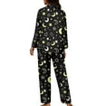 thumbnail image 2 of Renewold Women's 2pcs Nightwear Button Front Sleepwear Size 4XL Warmth Stars Moon Pajamas Tops Pants Set Soft Relaxed Loungewear Sports Outfits for Walking Jogger Yoga, 2 of 6