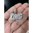 thumbnail image 4 of Bluebell Jewels Men’s Rapper Style Pendant King Design, Baguette Cut CZ, 14K White Gold Finish, 4 of 4