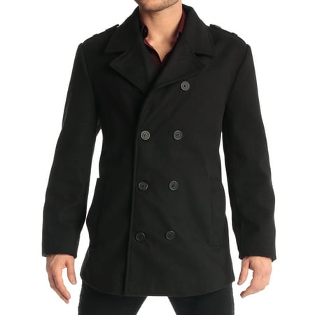 Jake Men's Double Breasted Pea Coat Wool Blend (Best Navy Pea Coat)