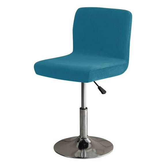 Nvzi-c Bar Stool Covers Stretch Velvet Washable High Chair Cover-Blue Green A