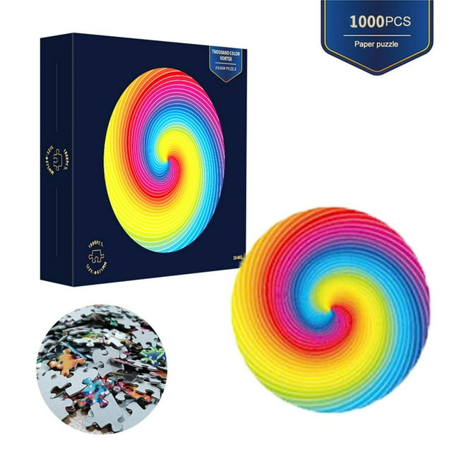 MesaSe 1000 Pieces Circular Puzzles Adults Decompression Toys For THOUSAND COLOR VORTEX
