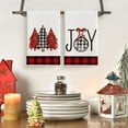 thumbnail image 2 of SM-XLHN Black White Buffalo Plaid Xmas Trees Joy Christmas Kitchen Towels Dish Towels, 18x26 Inch Seasonal Winter Decoration Hand Towels Set of 2, 2 of 6