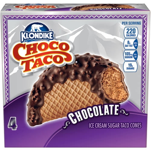 Klondike Choco Taco Chocolate Ice Cream Sugar Taco Cones 3 5 Oz 4 Ct Walmart Com Walmart Com