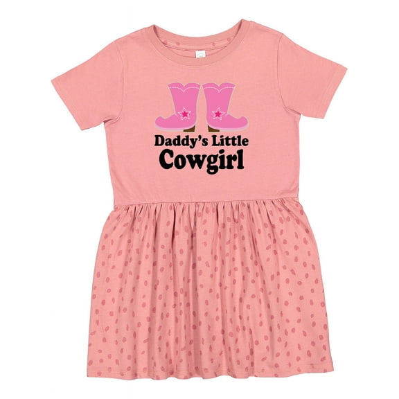 Inktastic Daddy's Little Cowgirl Girls Toddler Dress