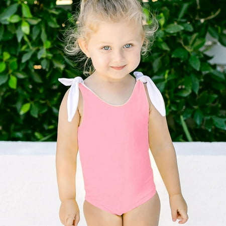 

CHGBMOK Summer Toddler Swimsuit Kids Baby Girl Bikini Shoulder Tie One-Piece Swimwear Swimsuit Beachwear