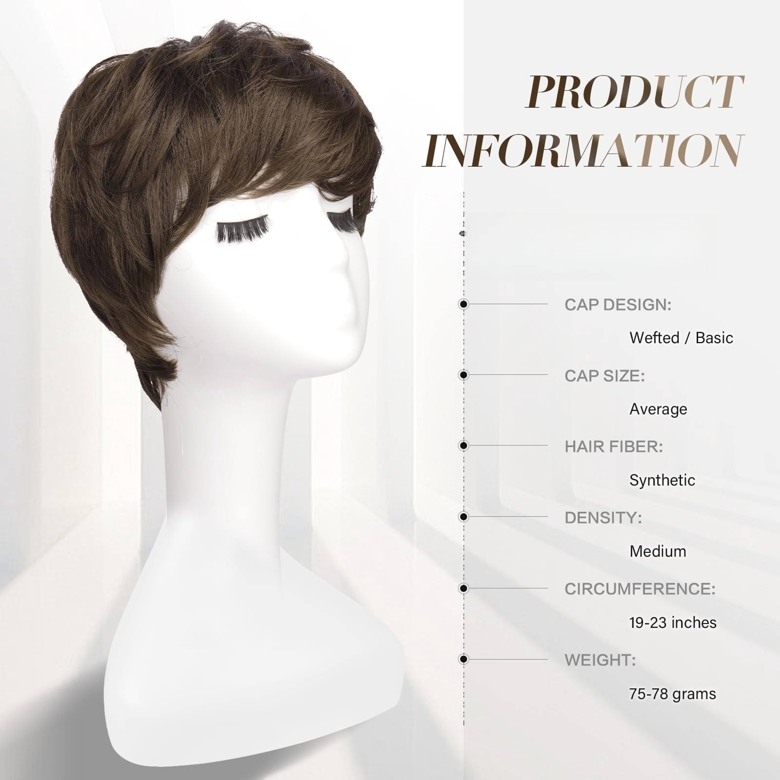 Layered Pixie Cut Wigs Synthetic Short Ombre Gray Wavy Grey to Black Glueless Wig for Women with Bangs