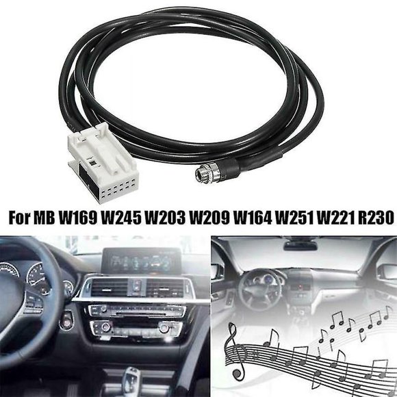 Car 3.5mm 12pin Female Audio Music Aux Cable Input Adapter For W169 W203 W209 W221 W164 R230