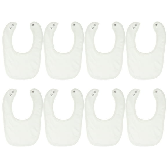 8 baberos de algodón de doble capa con broches para bebés, ideal para la dentición y la alimentación.