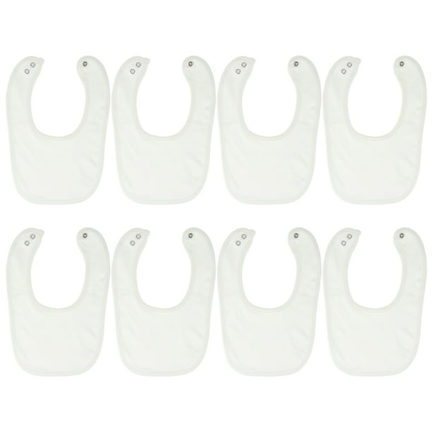 8 baberos de algodón de doble capa con broches para bebés, ideal para la dentición y la alimentación.