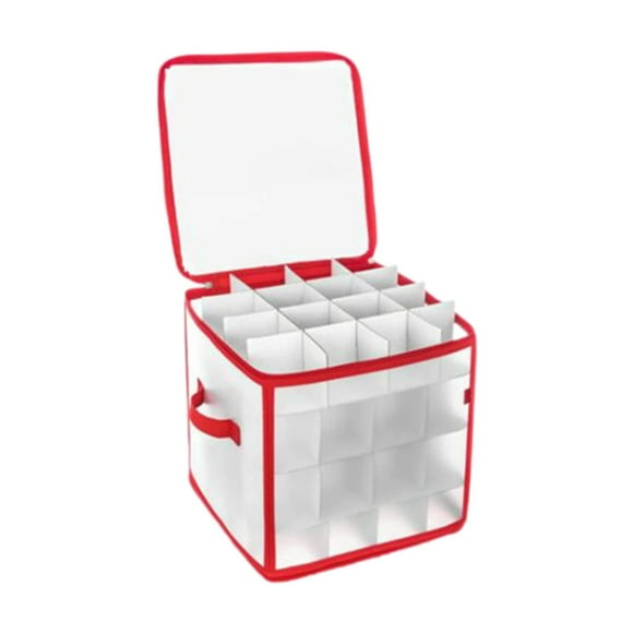 Tnarru Christmas Ornament Storage Box Christmas Ornament Holder Transparent Compartment Christmas Decoration Organizer for Figurines
