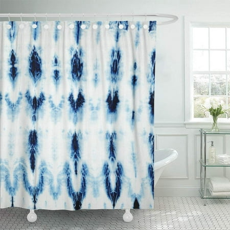 indigo and white shower curtain