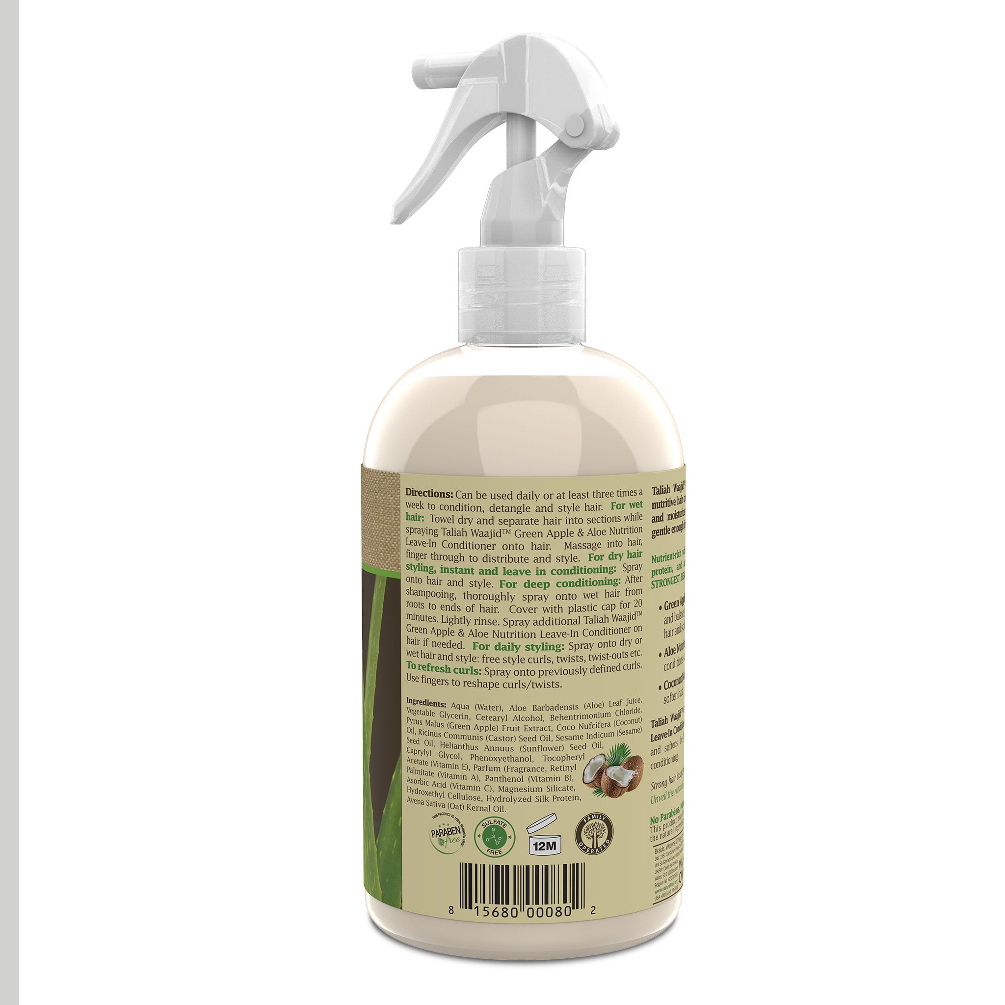 Taliah Waajid Green Apple & Aloe Nutrition Leave-In Conditioner, 12 oz (Pack of 2)