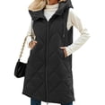 thumbnail image 2 of VBVC Women's Long Quilted Vest with Pockets , Side Zip Hem Sleeveless Puffer Jacket For Women, S-3XL, 2 of 10