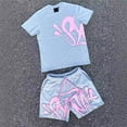 thumbnail image 1 of WILLBEST Conjuntos de Chándal Informales Cortos para Hombre, Camisetas y Pantalones Cortos con Cuello Redondo Estampados, Manga Corta Holgada y Estampados, para Correr En Verano, 1 of 3