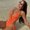 Orange, variant on SKQIT Women Vertical Ribbed One Piece Swimsuit, Deep V Front Multi Lace-Up Cut Out Back High Cut Tummy Control Monokini