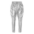 thumbnail image 1 of Yeahdor Kids Girls Metallic Jogger Pants Harem Pants Shiny Hip Hop Jazz Dance Baggy Leggings Streetwear, 1 of 7