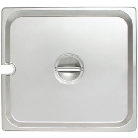 Soro Essentials- Two Third Size Stainless Steel Notched Steam Table Pan Cover with Handle- Fits Two Third Size Steam Table Pan Hotel Pan Cover Commercial Food Pan Lid for Steam Food Pan Buffet Pan