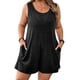 thumbnail image 2 of Trajes Casuales para las Mujeres Verano sin Mangas, Bolsillo Sólido Moda Romper Corto, 2 of 9