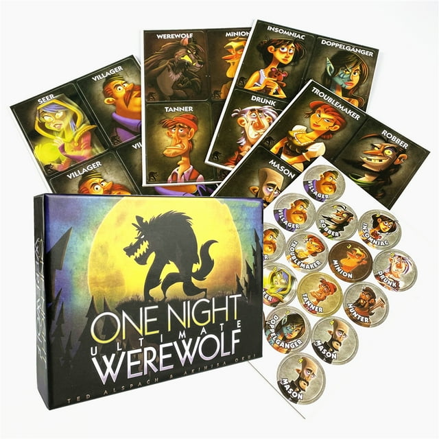 Jeu de Société de Collection Ultime de Cartes de Loup-Garou One Night, Édition Alien Super Vilains, Deck pour Jouer en Fête