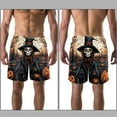 thumbnail image 3 of luoweisi Men's Beach Shorts Quick Dry Swim Trunks with Mesh Lining Halloween Scarecrow L, 3 of 5