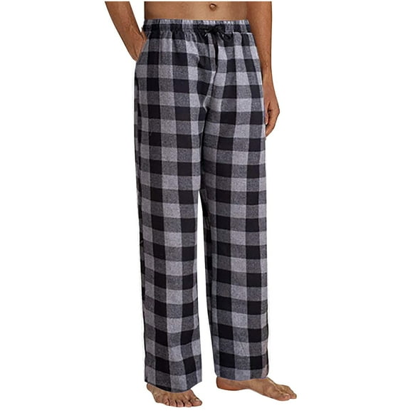 Gray Summer Pants For Men, Spandex Mens Pants Casual, Work Pants For Men, Mens Pajamas Plaid Pajama Pants Sleep Long Pant With Pockets Soft PJ Bottoms Classic Home Wear Elastic Waist