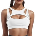 thumbnail image 2 of IWRICH Women's High Impact Stretchy Sports Bra Racerback Workout High Support Sports Bras White XL, 2 of 4