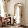 thumbnail image 2 of BEAUTYPEAK 66"x21" Arched Full Length Mirror Metal Vintage Mirror Baroque Style,Gold, 2 of 9