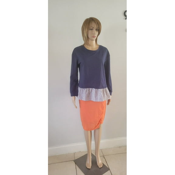 Como Blue Blouse Women´s Size M Navy Long Sleeve