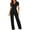 Black, variant on adviicd Jumpers for Women Casual Jumpsuit for Women Casual Loose Short Sleeve Pant Romper V Neck Summer One Piece Outfits Black,L