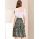 thumbnail image 5 of Falda Midi Allegra K Para Mujer Faldas Con Gradas Casuales Con Cintura Elástica Verde oscuro XL, 5 of 6