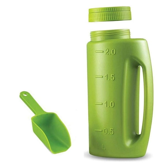 Modifiable Watering Jug Fertilizer Bottle Plastic 2L 1.5kg Hand Held Salt Spreader With Shovel