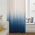 thumbnail image 6 of Blue Ombre Stripe Sheer Curtains 54 Inches Long, Abstract Art Modern Gradient Beige Light Filering Curtains, Breathable Simi Curtain Privacy Drapes for Kitchen Bathroom Small Window Treatment, 6 of 9
