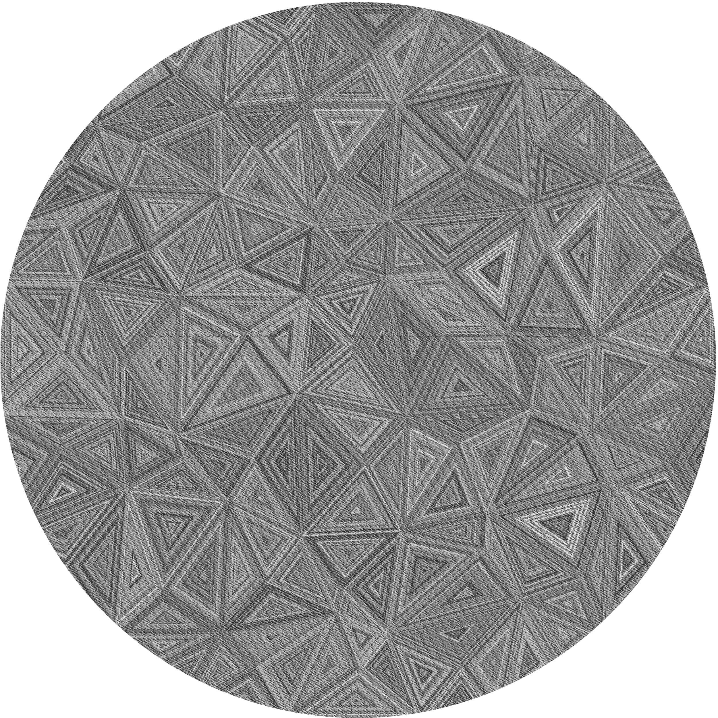 Ahgly Company Indoor Round Patterned Ash Gray Area Rugs, 7' Round ...