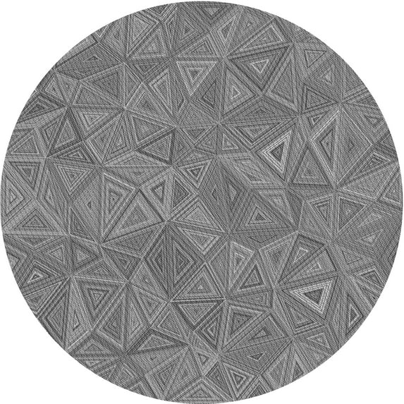 Ahgly Company Indoor Round Patterned Ash Gray Area Rugs, 5' Round