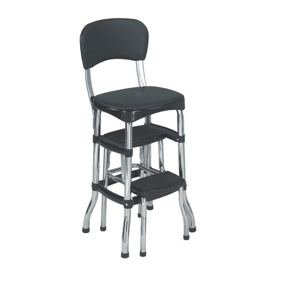 COSCO Stylaire Retro Chair + Step Stool with Pull-Out Steps