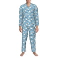 thumbnail image 3 of Disketp Pelican Reed And Fish Mens Pajama Set, Soft Warm Long Sleeve Sleepwear, Cozy Button-Down Pjs for Men-Small, 3 of 7