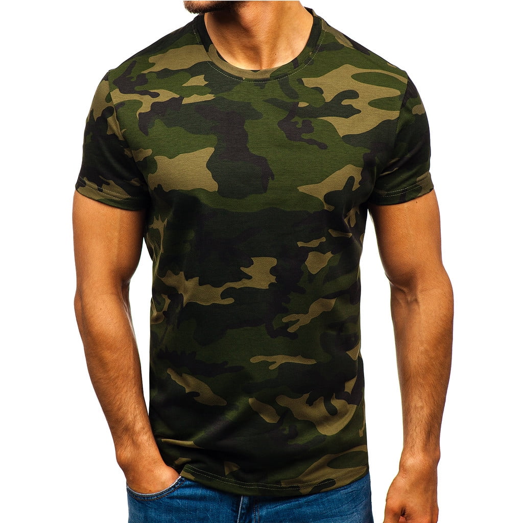 Labakihah tops Men's Camouflage Striped Pattern Casual Fashion Lapel ...