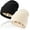 Black / Beige, variant on 2 Pack Satin Lined Beanie for Women Silk Lining Soft Winter Hats Reduce Frizz Knit Beanies,Double Layer Warm Womens Winter Hats