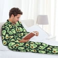 thumbnail image 6 of Susaid Avocado Heart Print Men's Long Sleeve Pajama Set, Two-Piece Button-Down Loungewear PJs Set, Comfortable Sleepwear for Relaxation-X-Large, 6 of 7