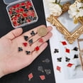 thumbnail image 3 of 96 piezas de 4 estilos de dijes de naipes, dijes de póker a granel, dijes de aleación de esmalte, corazón, rombo, flor de ciruelo, lindos dijes rojos y negros, 3 of 6