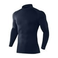 thumbnail image 3 of VBTAPA Men's Thermal Turtle Mock Neck Shirts Long Sleeve Compression Shirts Fleece Lined Undershirt Base Layer Tops Navy L, 3 of 6
